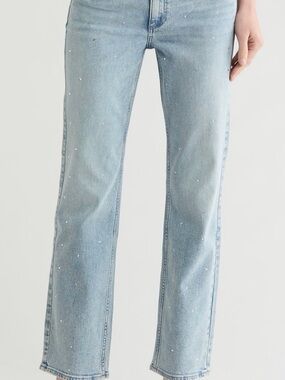 NWT Rag & Bone Hattie Mid-Rise Full Length Jeans Rhinestone Size 30